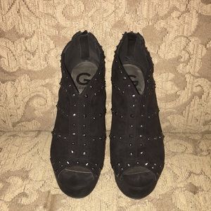 SALE! Guess Black Suede Studded Booties